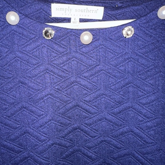 Simply Southern Navy Dress with Pearl Accents - Picture 4 of 4
